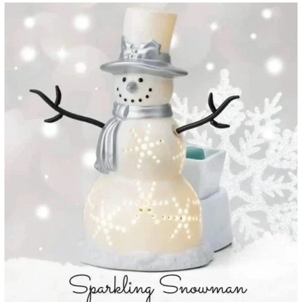 Scentsy Sparkling Snowman Wax Warmer Electric Christmas Holiday‎ Decor NIB